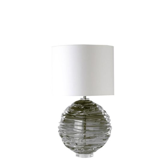 Nerys Crystal Glass Lamp by William Yeoward in Slate Grey