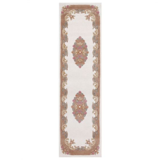 Royal Aubusson Runner rugs in Beige Cream
