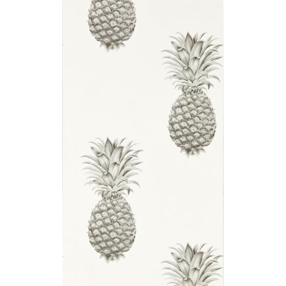Pineapple Royale Wallpaper 216324 by Sanderson in Silver Ivory