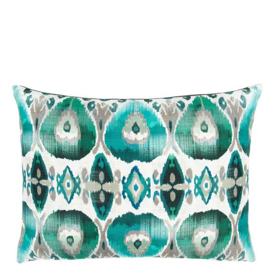 Cuzco Abstract Cushion by William Yeoward in Jade Blue