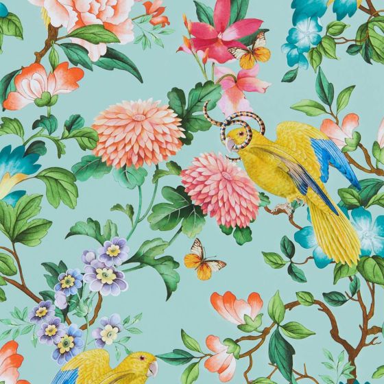 Golden Parrot Wallpaper W0130 03 by Wedgwood in Mineral