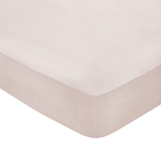 Plain Dye Fitted Sheet By Bedeck of Belfast in Tuberose Pink
