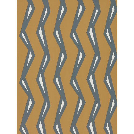 Rayo Zigzag Wallpaper 111816 by Scion in Paprika Charcoal Grey