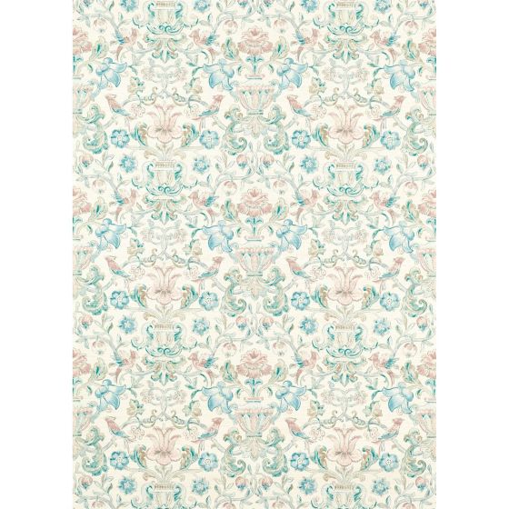 Pompadour Print Wallpaper 313016 by Zoffany in Mineral Blue