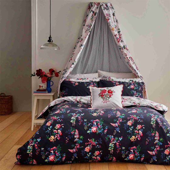 Ribbon Roses Bedding by Cath Kidston in Navy Blue