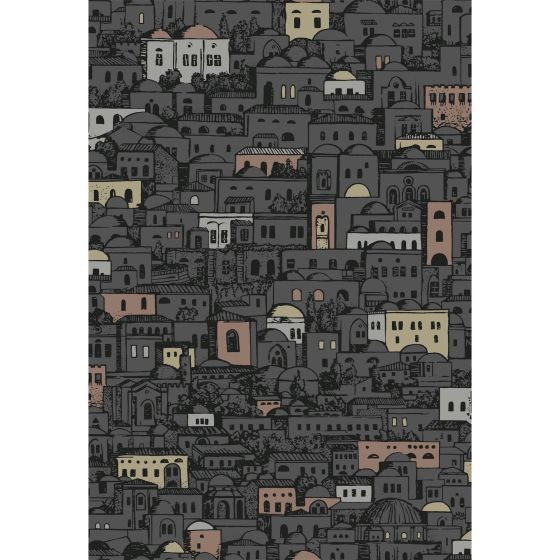 Mediterranea Wallpaper 7014 by Cole & Son in Charcoal Metallics