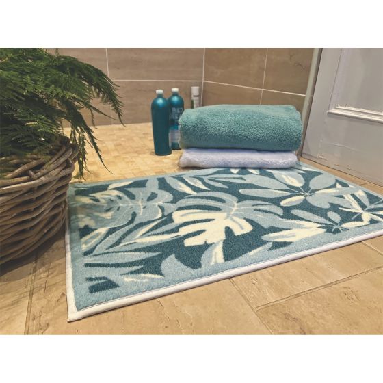 Tropical Bathroom Mats in Green by Dip and Drip
