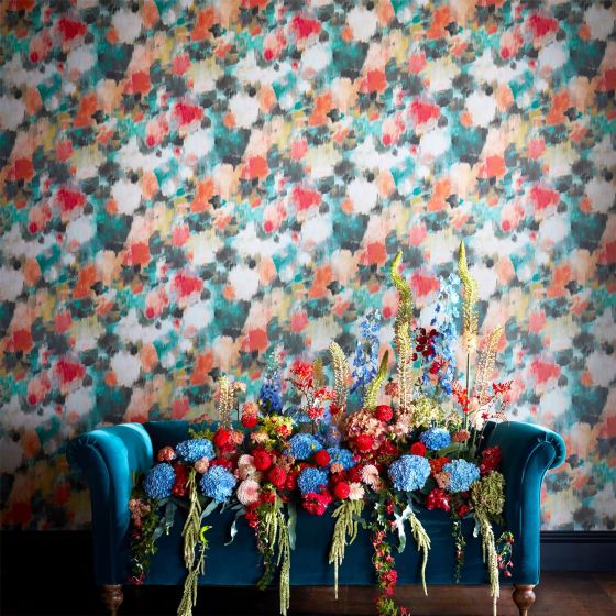 Exuberance Wallpaper 111476 by Harlequin in Coral Turquoise