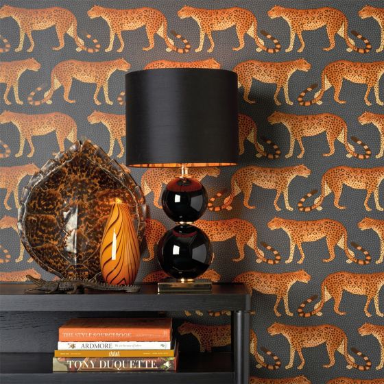 Leopard Walk Wallpaper 2008 by Cole & Son in Burnt Orange
