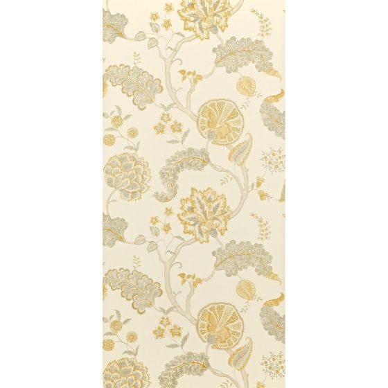 Palampore Floral Wallpaper 105 by Sanderson in Silver Gold