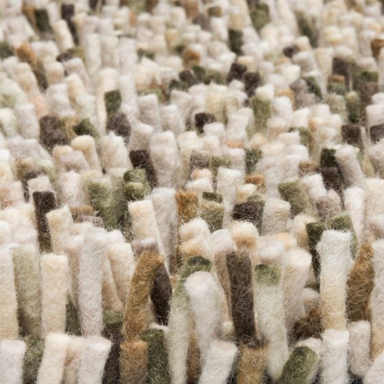 Rocks 70537 Asymmetric Shaggy Rugs by Brink and Campman in Moss Green