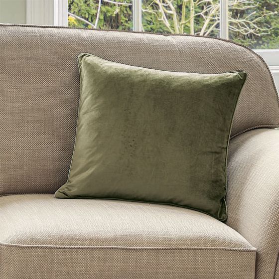 Nigella Velvet Cushion by Laura Ashley in Hedgerow Green