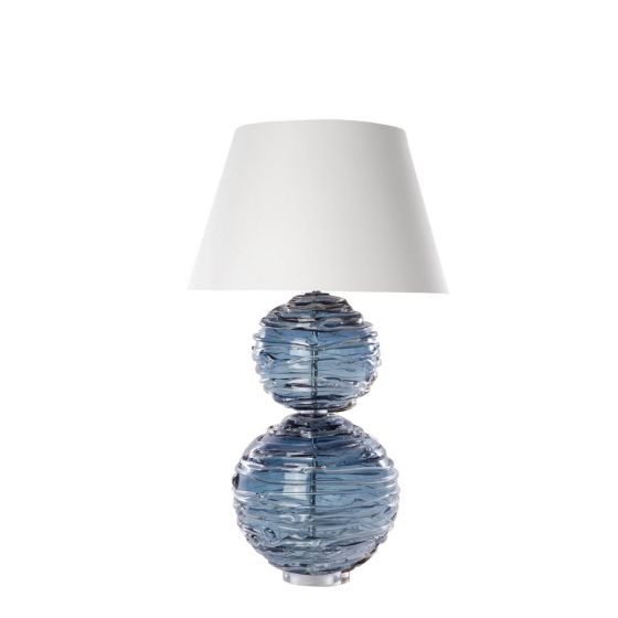 Alfie Crystal Glass Lamp by William Yeoward in Steel Blue
