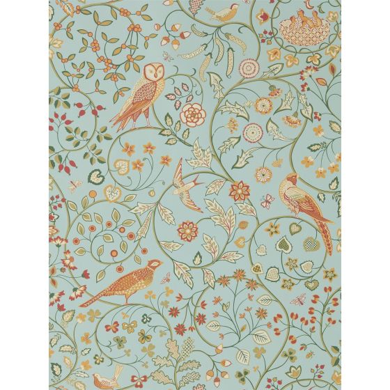 Newill Wallpaper 216704 by Morris & Co in Peppermint Russet Red