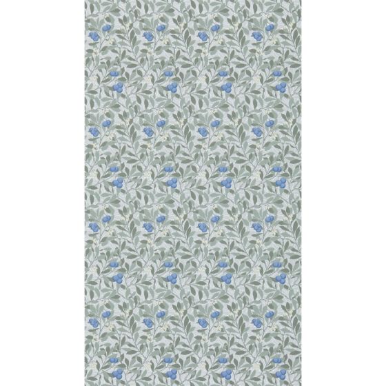 Arbutus Wallpaper 214721 by Morris & Co in Silver Cobalt Blue