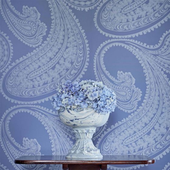 Rajapur Flock Wallpaper 9032 by Cole & Son in Hyacinth White