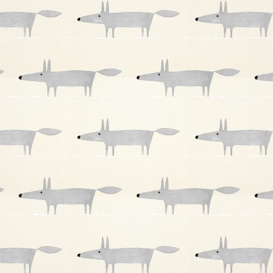Mr Fox Wallpaper 112270 by Scion in Silver Grey