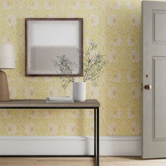 Pimpernel Wallpaper 217065 by Morris & Co in Sunflower Pink