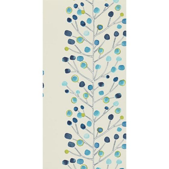 Berry Tree Wallpaper 110205 by Scion in Peacock Powder Blue Lime Neutral
