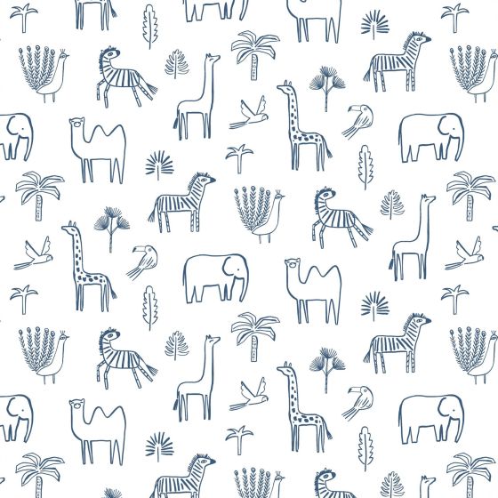 Funky Jungle Wallpaper 112630 by Harlequin in Navy Blue