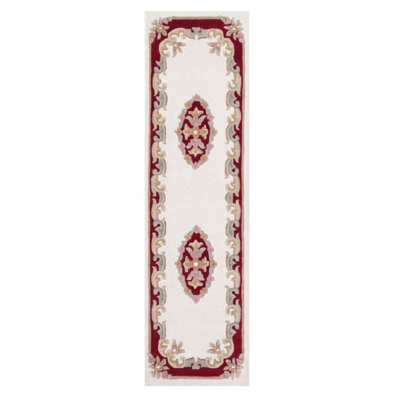 Royal Aubusson Runner rugs in Red Cream