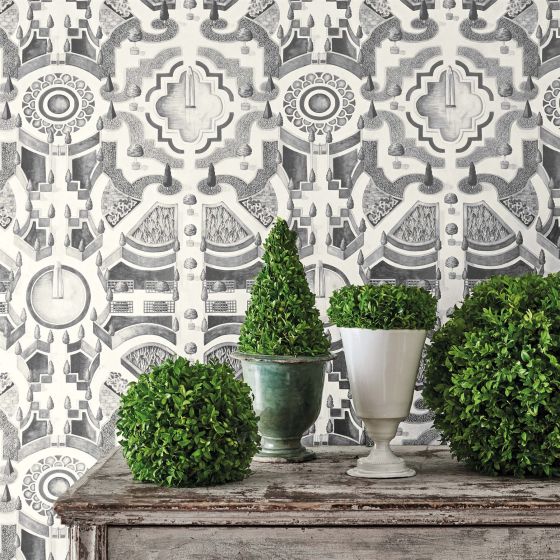 Topiary Wallpaper 2006 by Cole & Son in Soot Grey