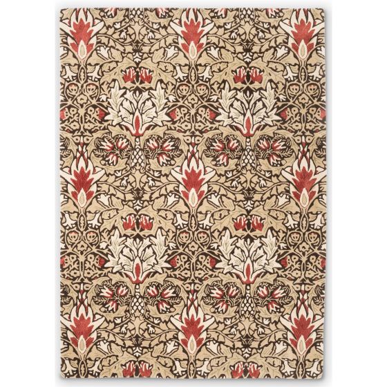Snakehead Floral Rugs 127200 in Chocolate Spice by William Morris