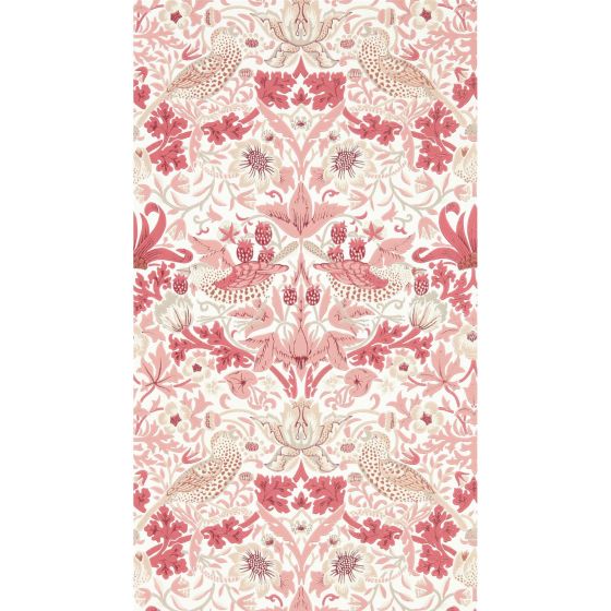 Simply Strawberry Thief wallpaper 217059 by Morris & Co in Madder Red