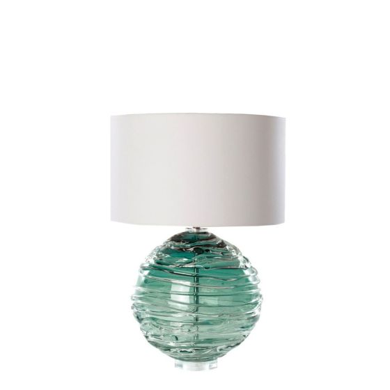 Nerys Crystal Glass Lamp by William Yeoward in Jade Green